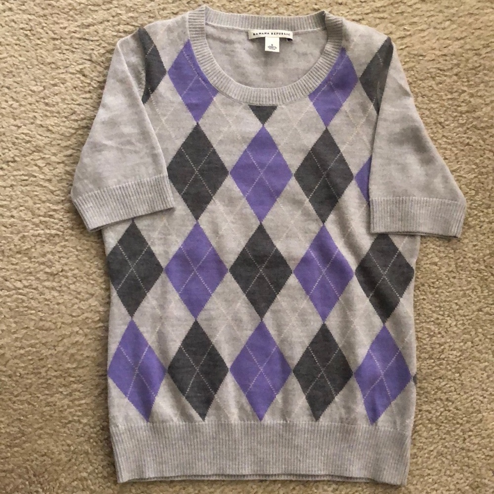 Banana republic - argyle short sleeve sweater - preppy style